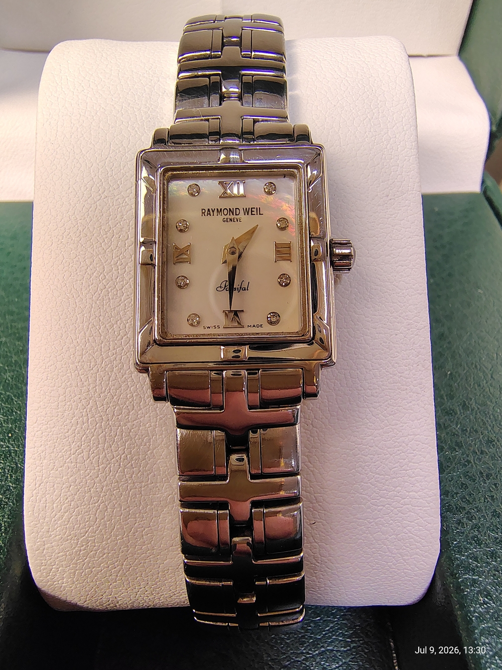 Women Raymond Weil Parsifal Mother Of Pearl Dial Diamonds Quartz Stainless Steel